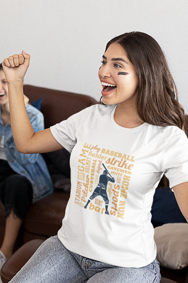 Baseball Ace Printed T-Shirt For Women - WowWaves