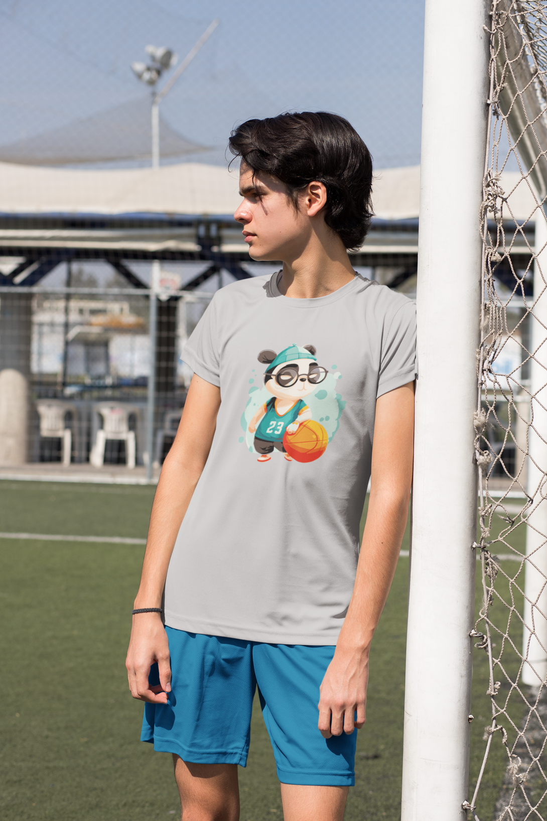 Basketball Panda Printed T-Shirt For Men - WowWaves - 3