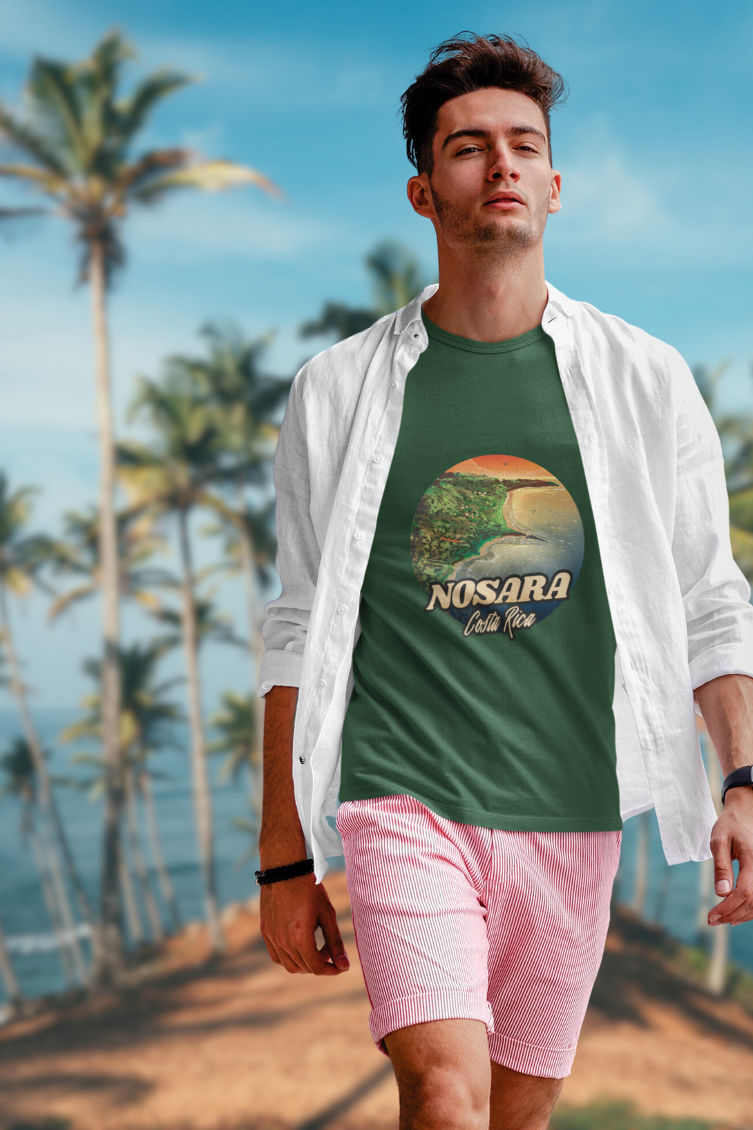 Beach Life Bliss Printed T-Shirt For Men - WowWaves