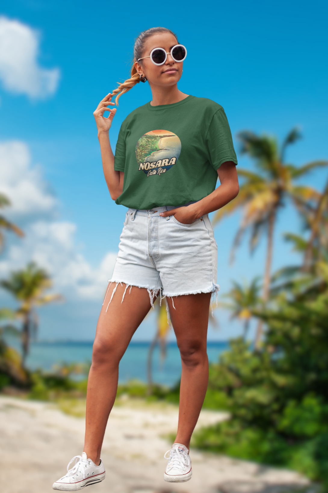 Beach Life Bliss Printed T-Shirt For Women - WowWaves - 7