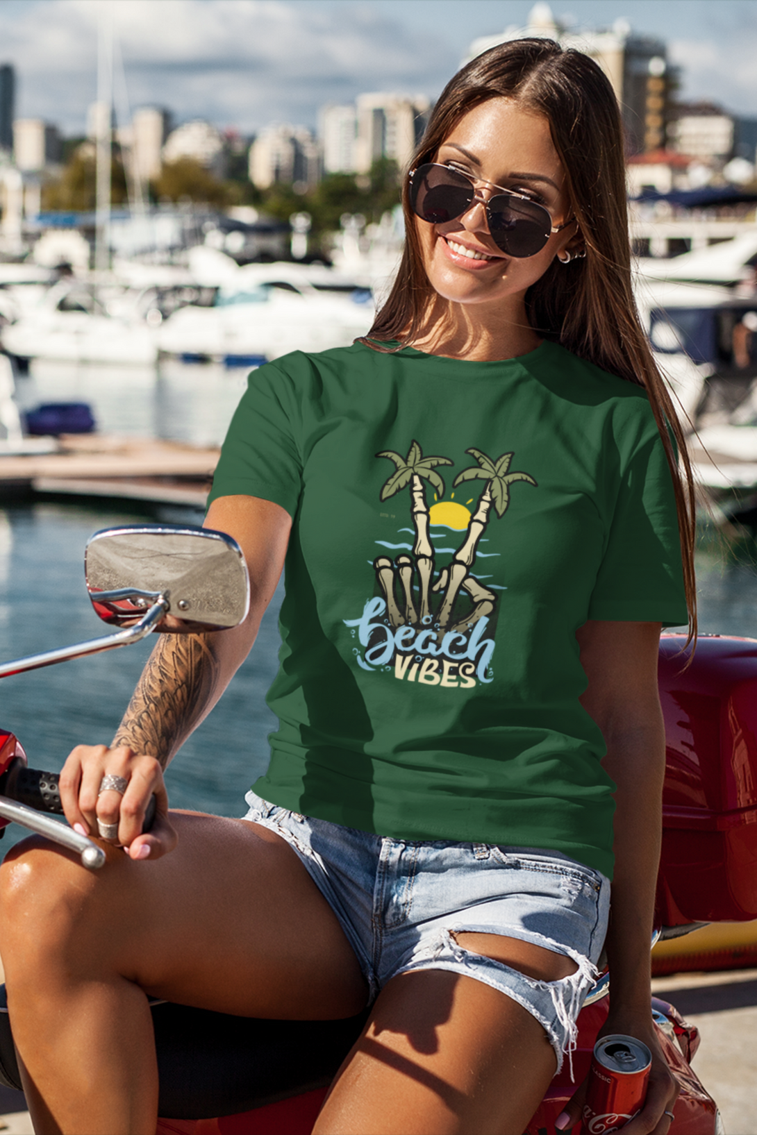 Beach Vibes Printed T-Shirt For Women - WowWaves - 3