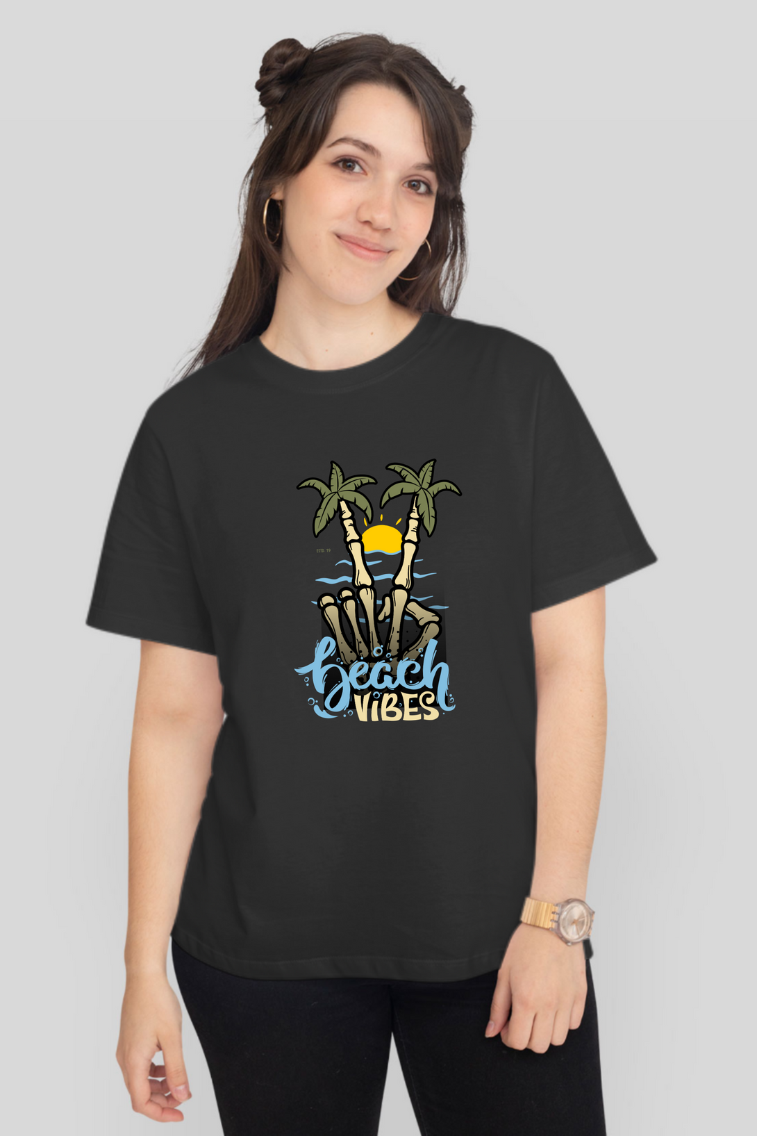 Beach Vibes Printed T-Shirt For Women - WowWaves - 9