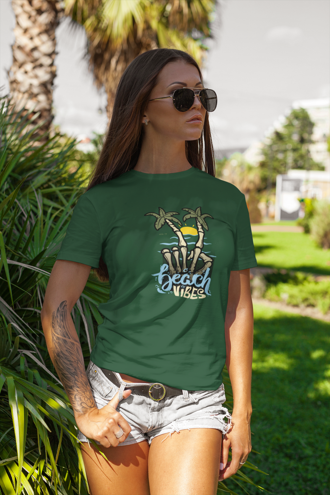 Beach Vibes Printed T-Shirt For Women - WowWaves