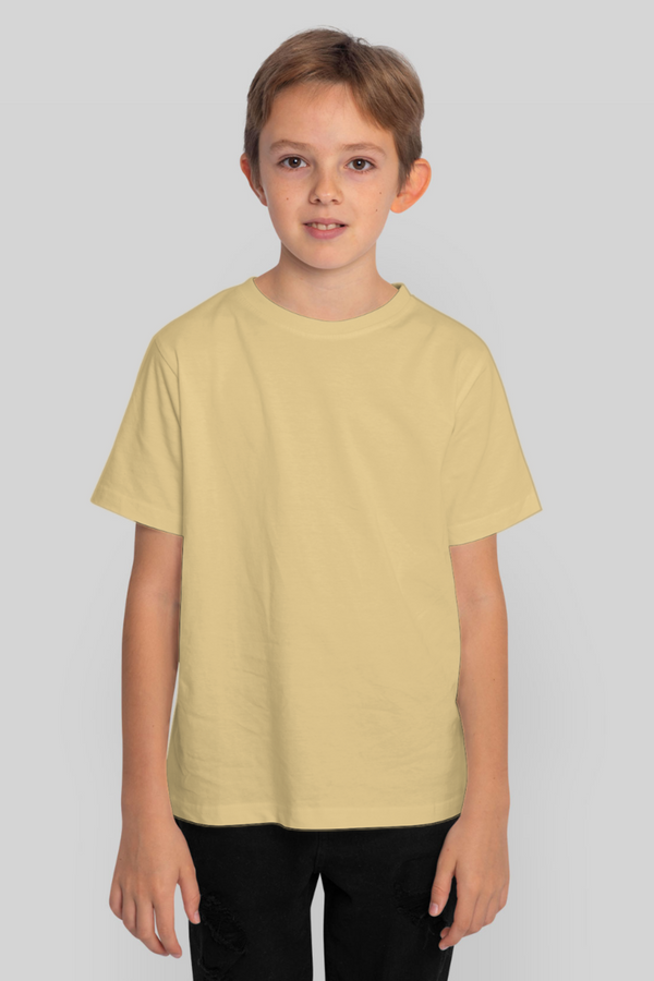 Beige T-Shirt For Boy - WowWaves