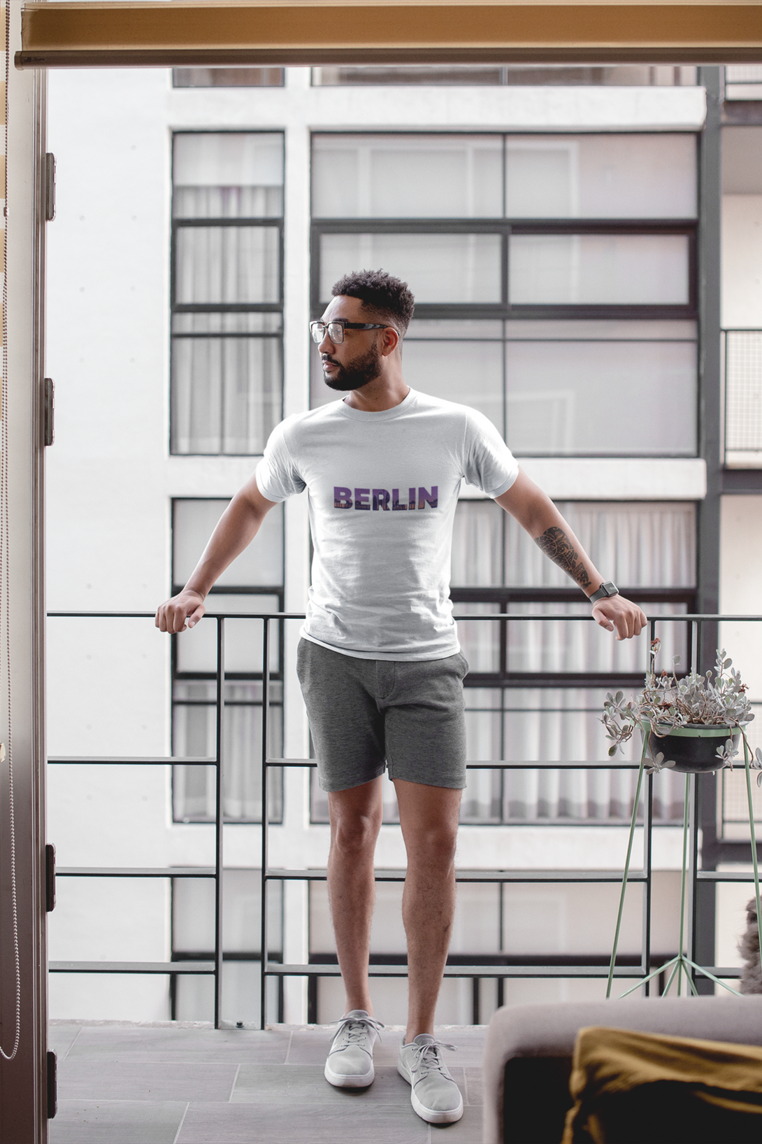 Berlin Skyline Printed T-Shirt For Men - WowWaves