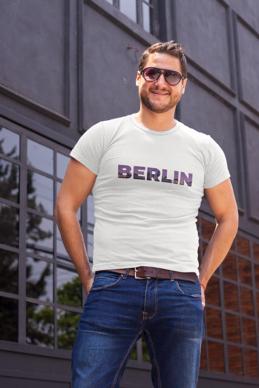 Berlin Skyline Printed T-Shirt For Men - WowWaves - 2