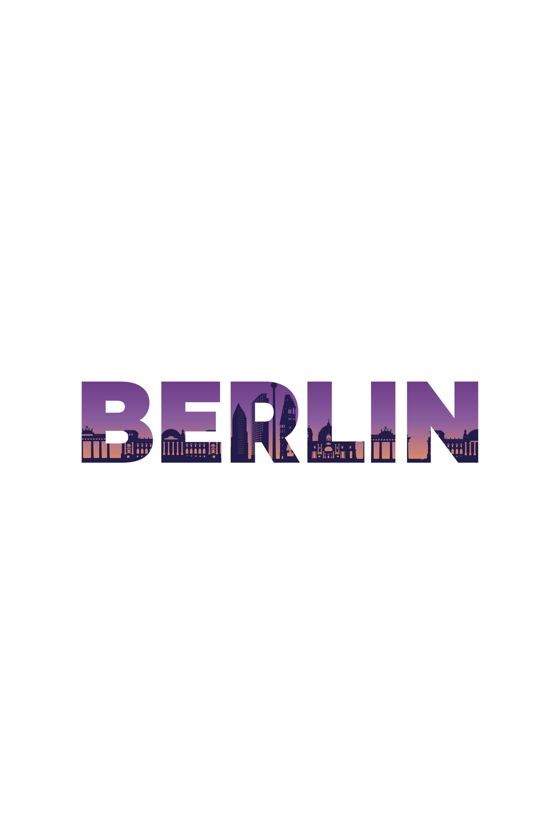 Berlin Skyline Printed T-Shirt For Men - WowWaves - 1