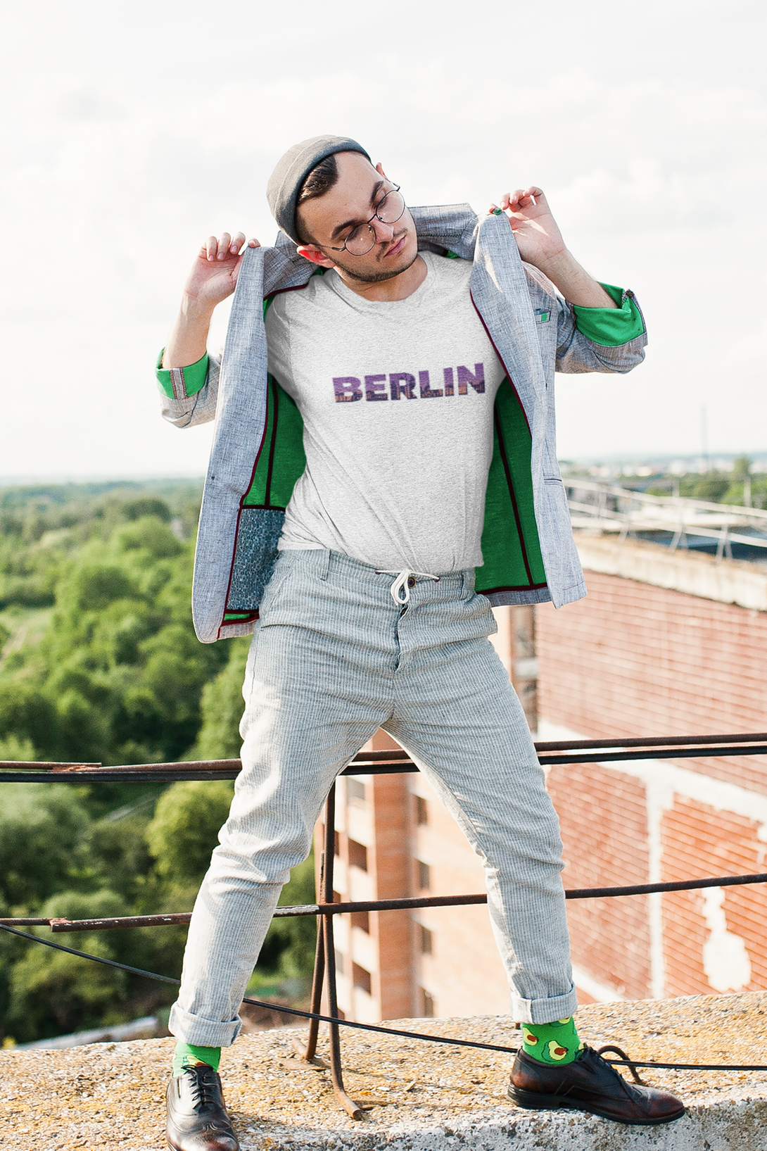 Berlin Skyline Printed T-Shirt For Men - WowWaves - 5