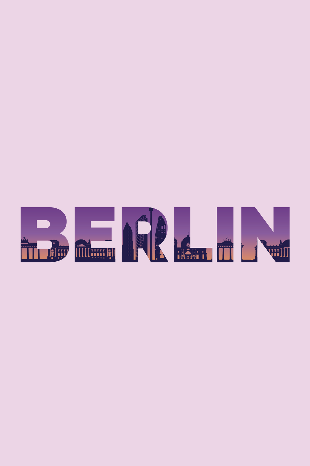 Berlin Skyline Printed Scoop Neck T-Shirt For Women - WowWaves - 1