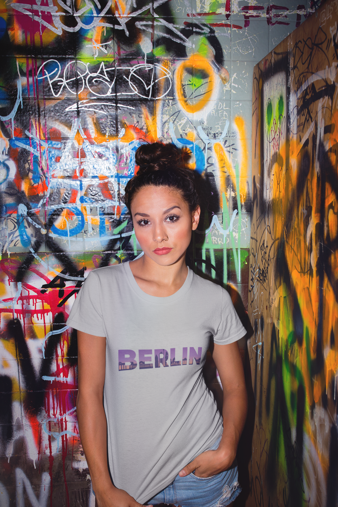 Berlin Skyline Printed T-Shirt For Women - WowWaves - 7