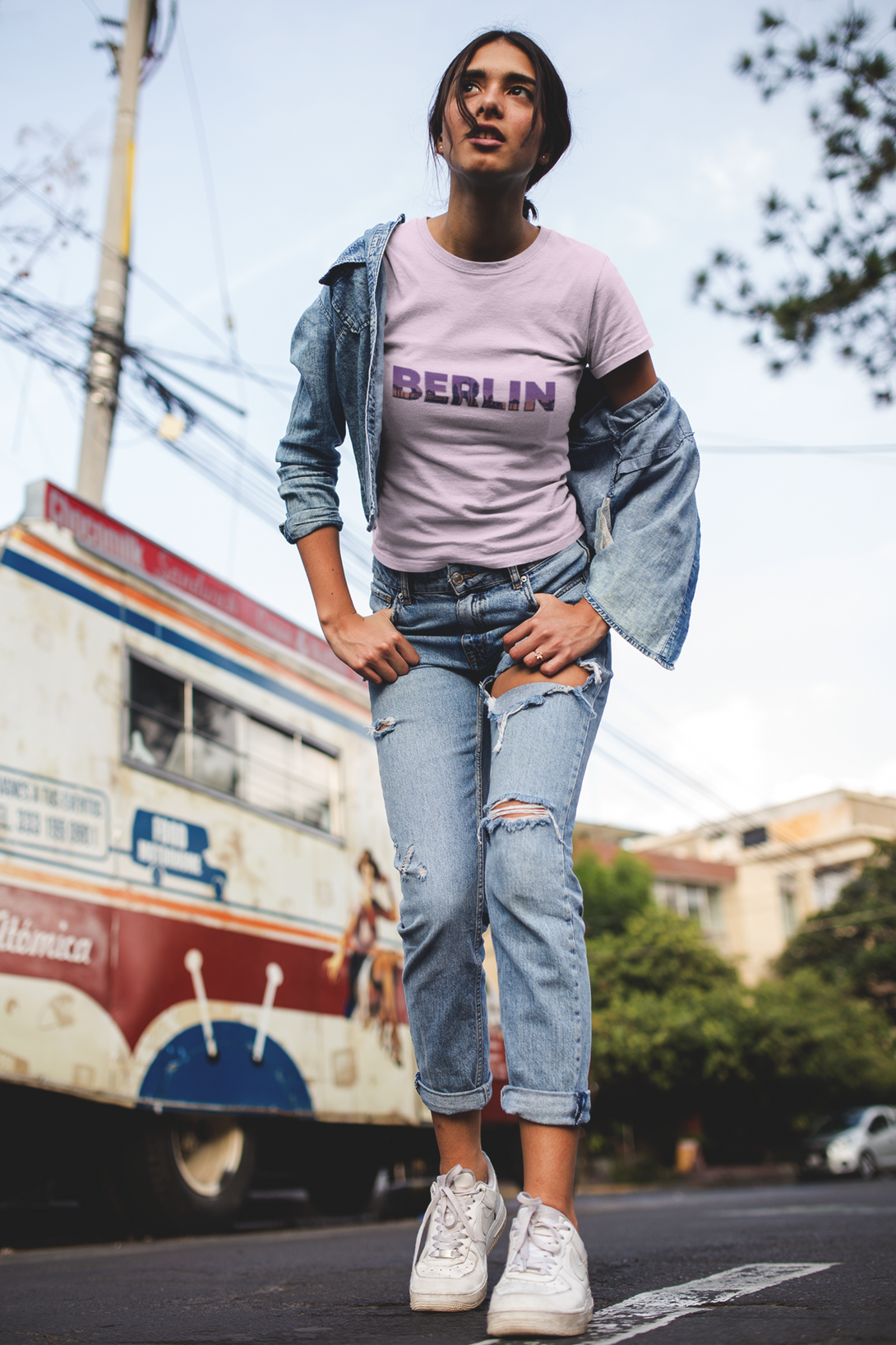 Berlin Skyline Printed T-Shirt For Women - WowWaves - 4