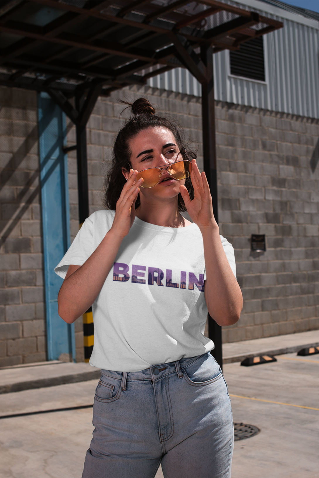 Berlin Skyline Printed T-Shirt For Women - WowWaves - 9