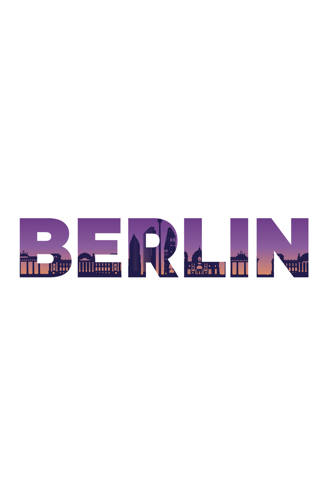 Berlin Skyline Printed T-Shirt For Women - WowWaves - 1