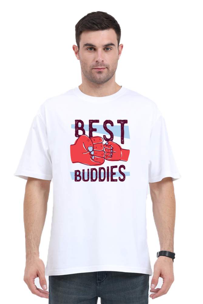 Best Buddies Printed Oversized T-Shirt For Men - WowWaves - 5