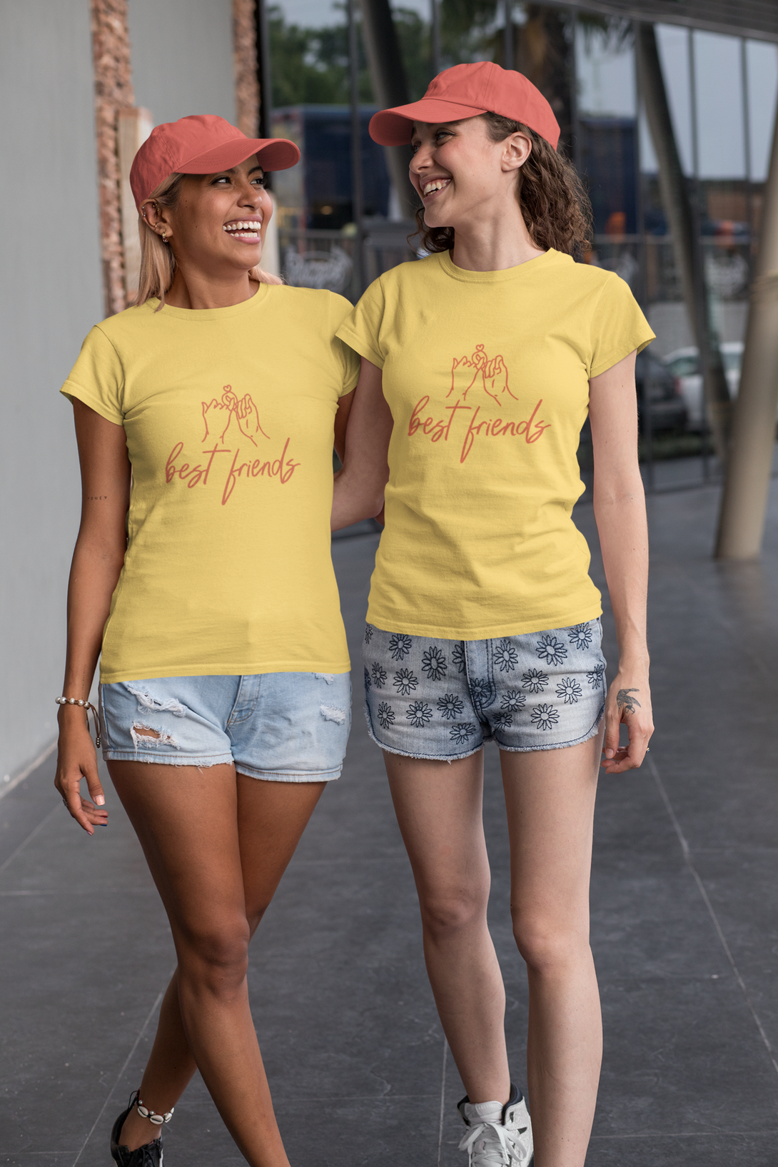 Best Friends Printed T-Shirt For Women - WowWaves - 2