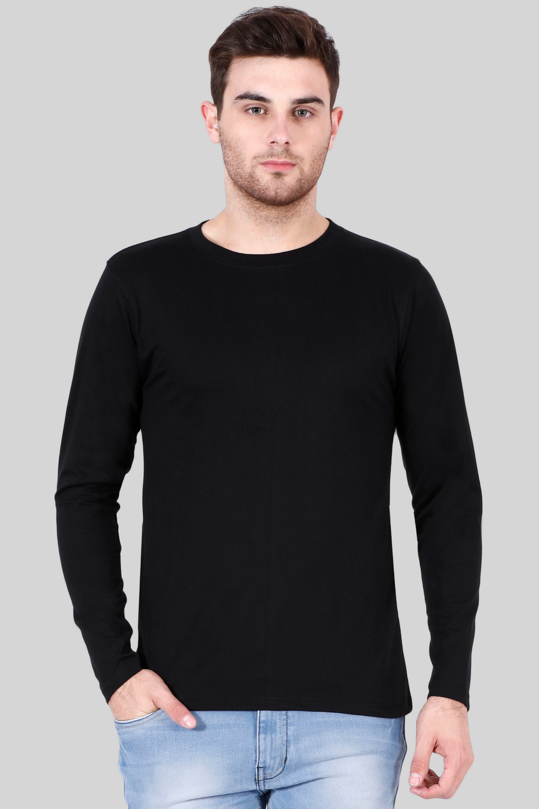 Black Full Sleeve T-Shirt For Men - WowWaves - 8