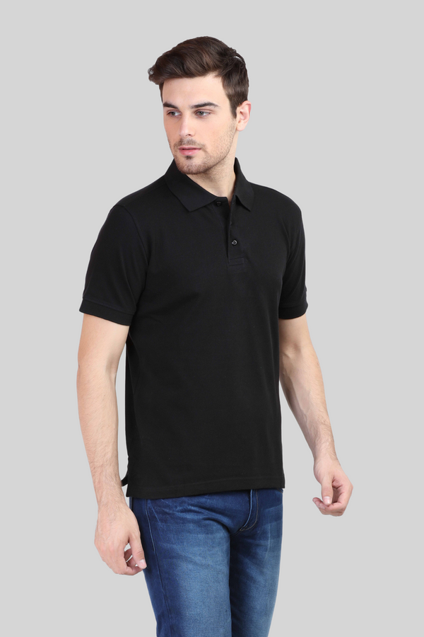 Black Polo T-Shirt For Men - WowWaves