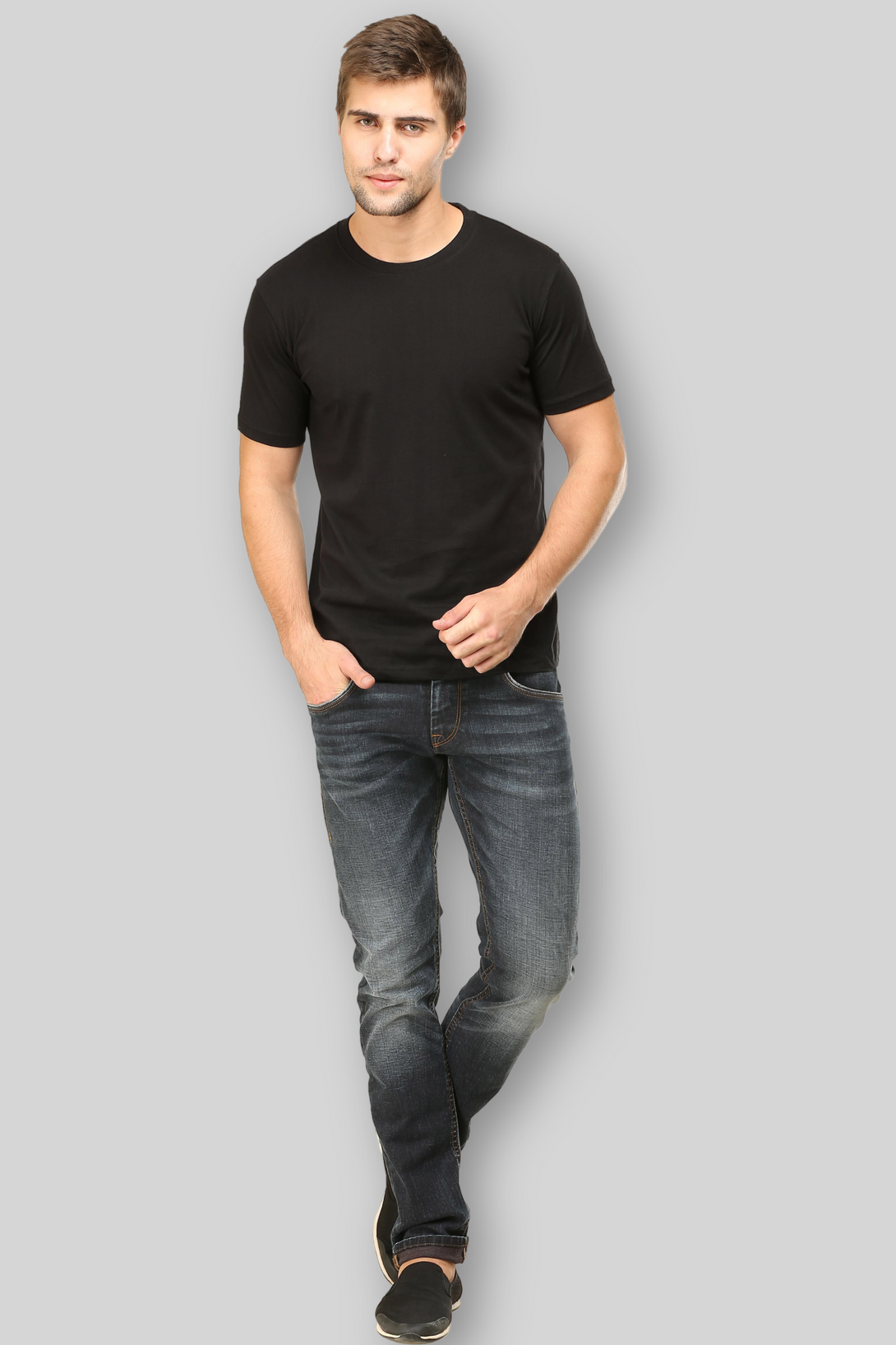 Black T-Shirt For Men - WowWaves - 1