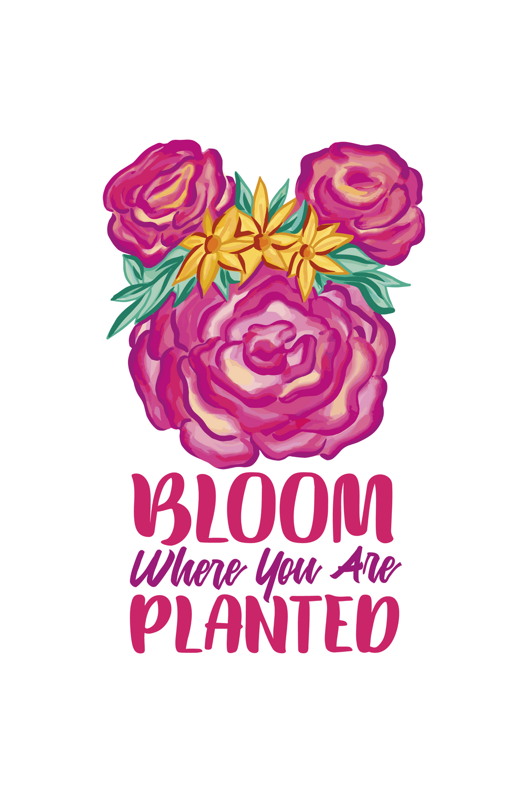 Blooming Flowers Printed Scoop Neck T-Shirt For Women - WowWaves - 1