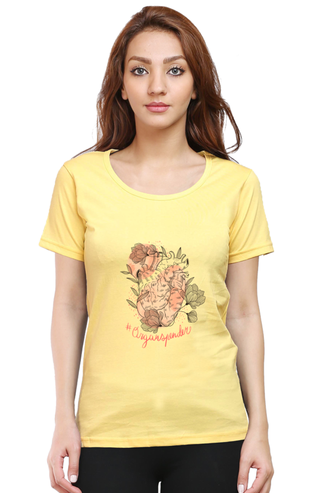 Blossoming Love Printed Scoop Neck T-Shirt For Women - WowWaves - 6