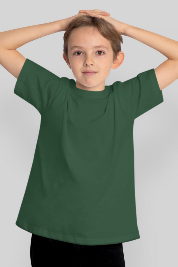 Bottle Green T-Shirt For Boy - WowWaves