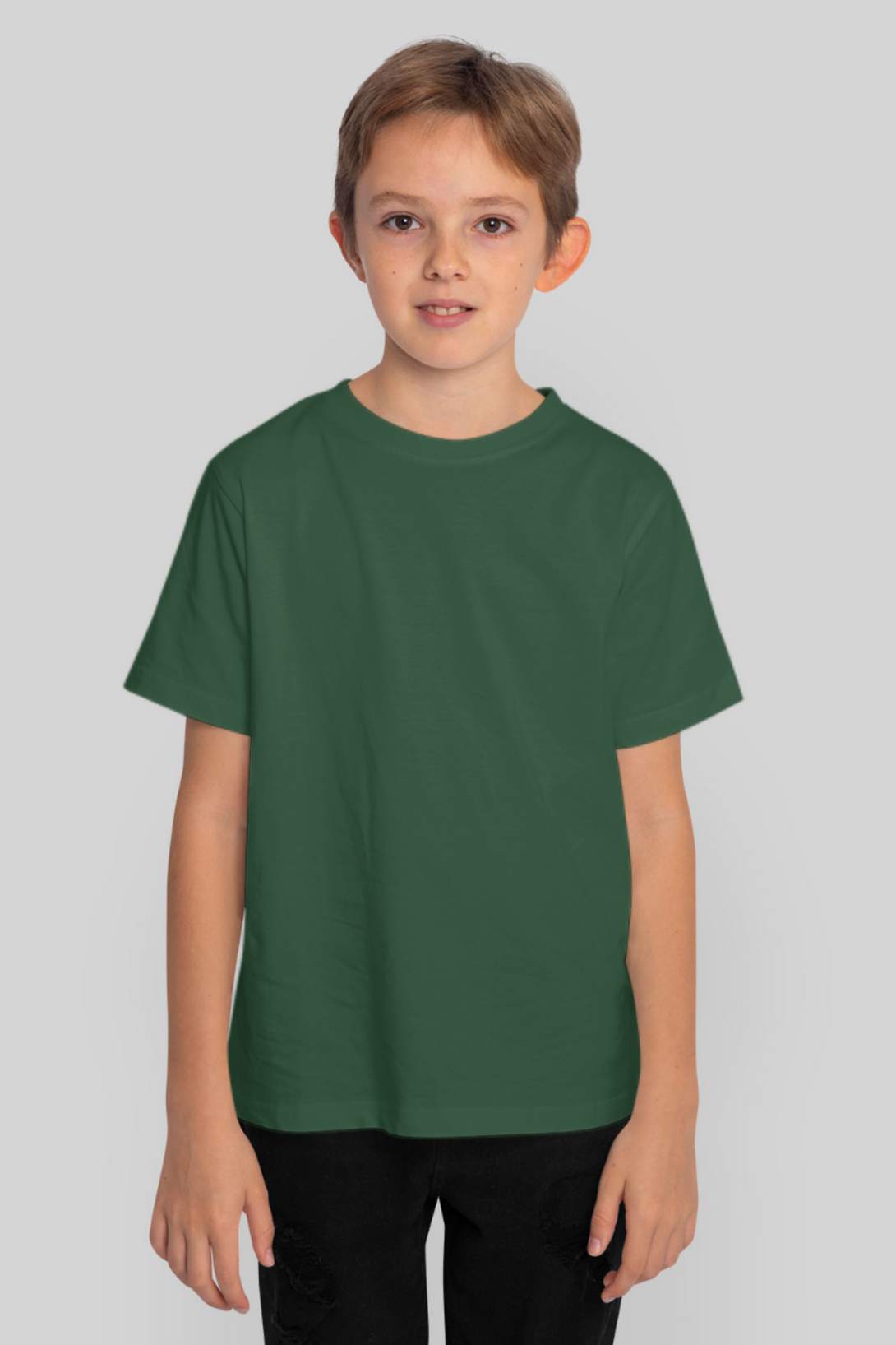 Bottle Green T-Shirt For Boy - WowWaves - 1