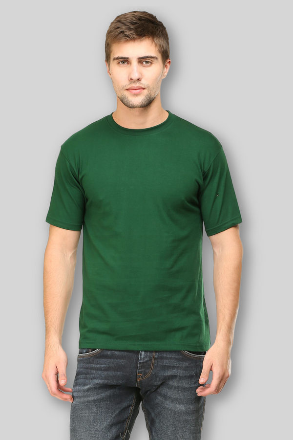 Bottle Green T-Shirt For Men - WowWaves