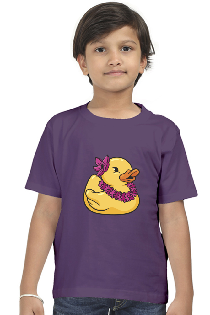 Hawaiian Duck Printed T-Shirt For Boy - WowWaves - 5