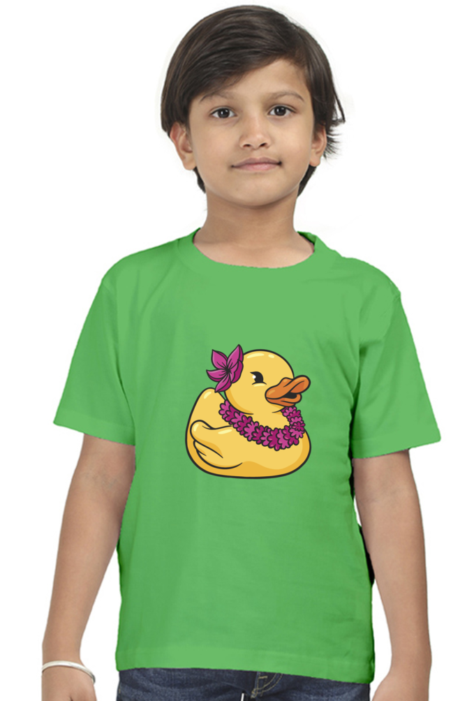 Hawaiian Duck Printed T-Shirt For Boy - WowWaves - 4
