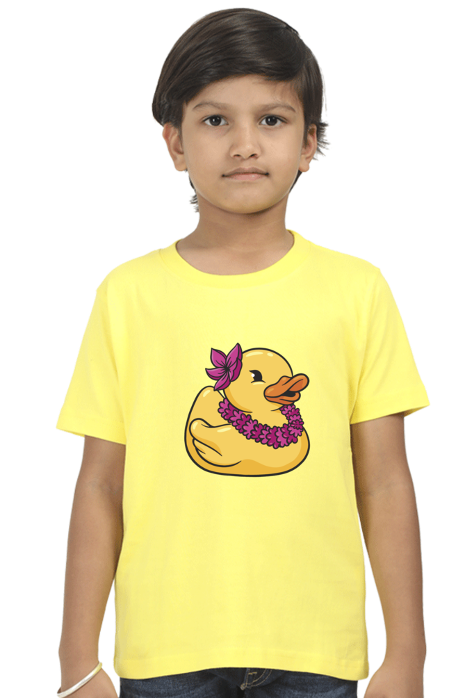 Hawaiian Duck Printed T-Shirt For Boy - WowWaves - 3