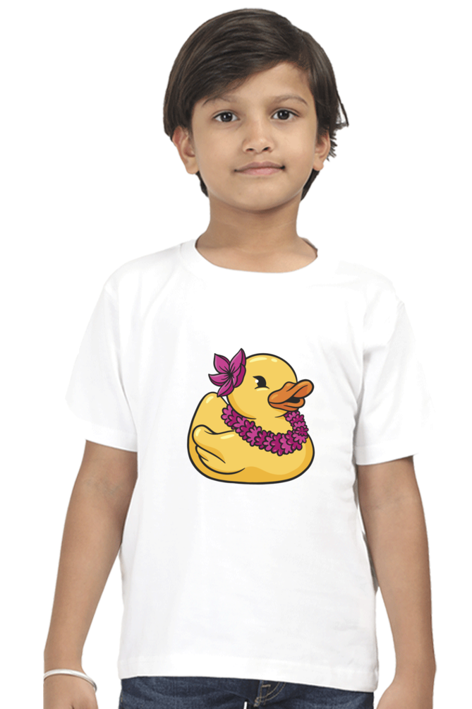 Hawaiian Duck Printed T-Shirt For Boy - WowWaves