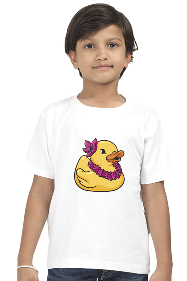 Hawaiian Duck Printed T-Shirt For Boy - WowWaves
