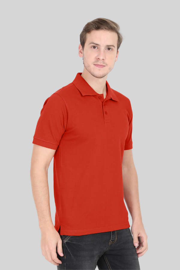 Brick Red Polo T-Shirt For Men - WowWaves