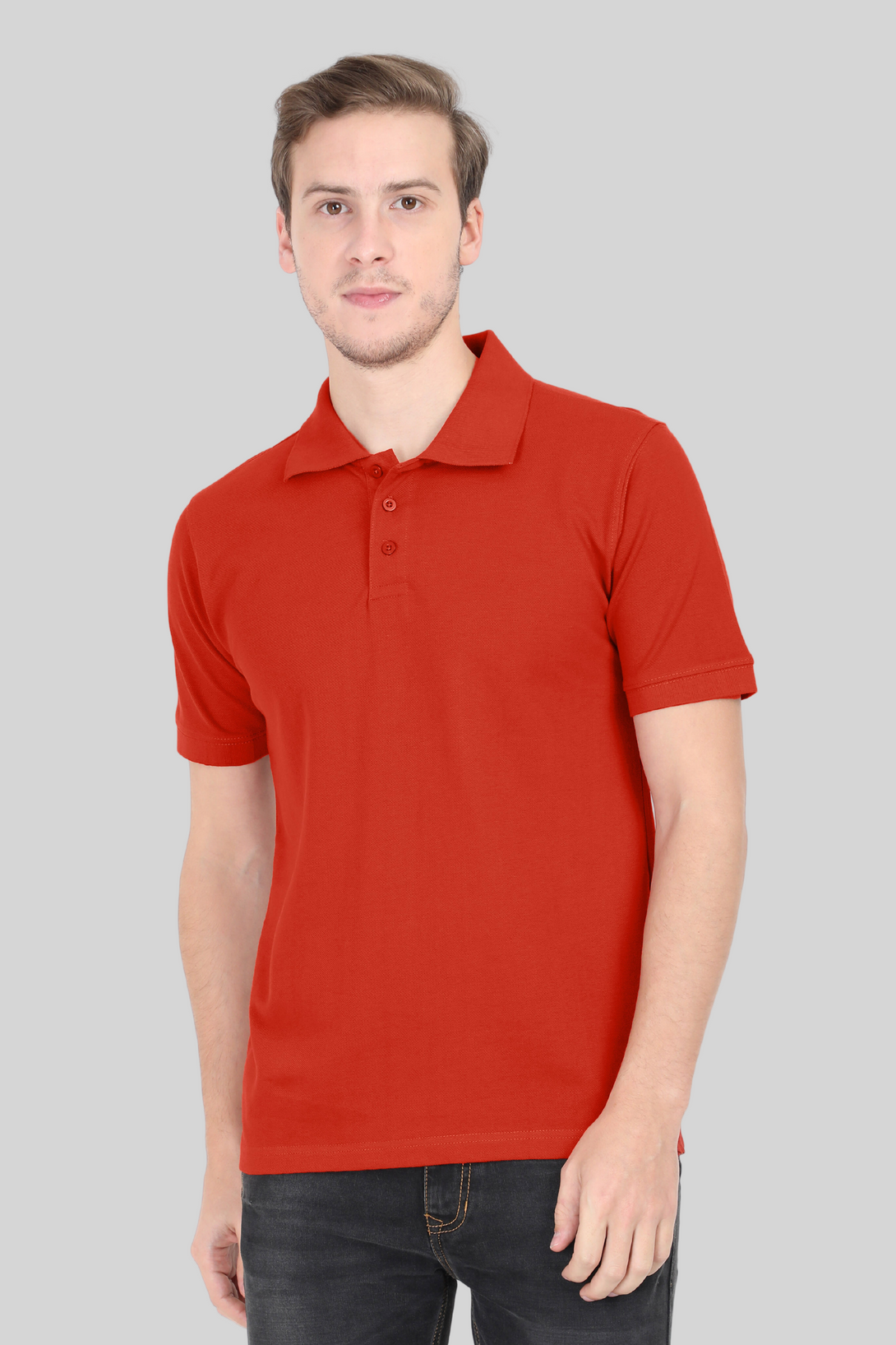 Brick Red Polo T-Shirt For Men - WowWaves - 1