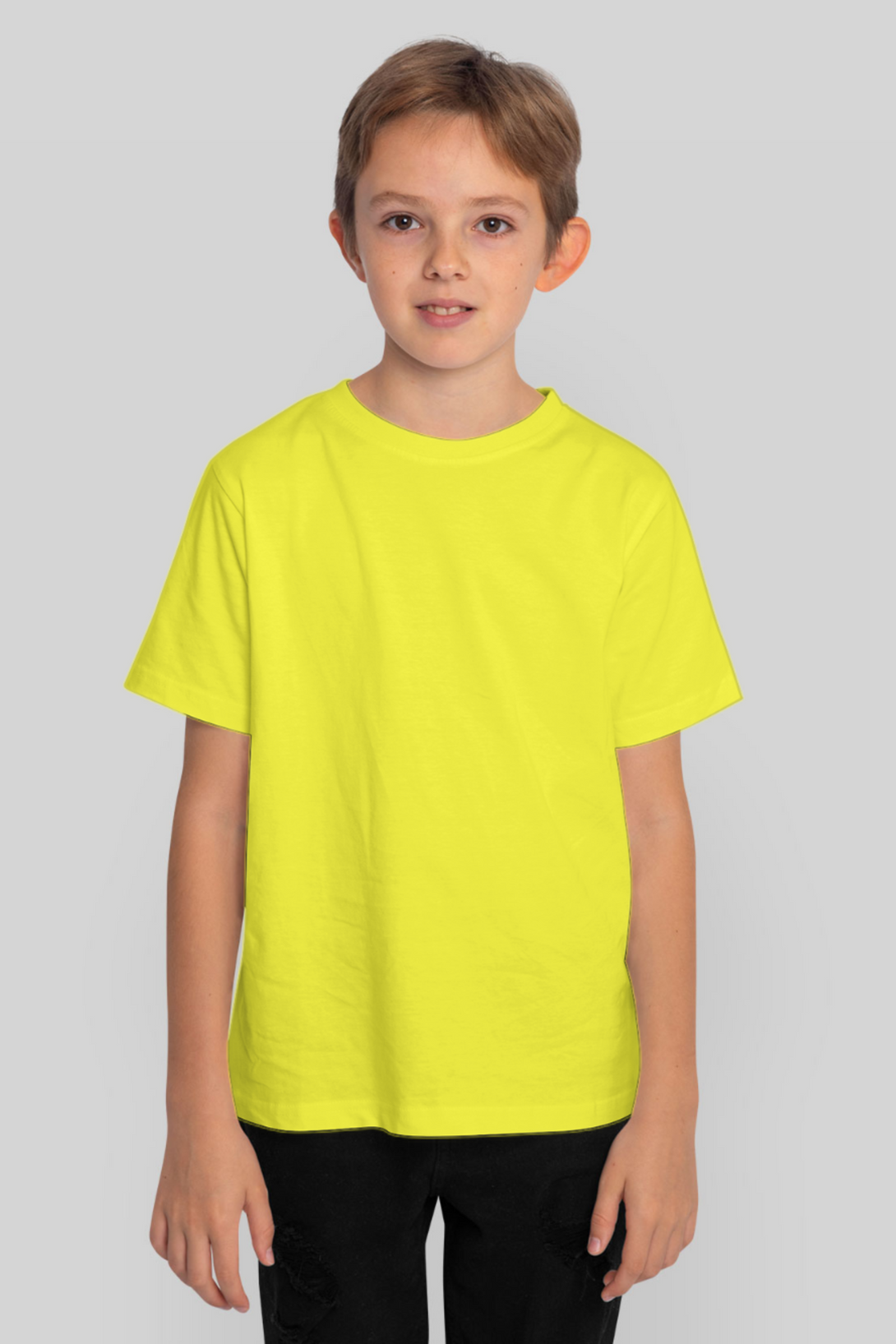 Bright Yellow T-Shirt For Boy - WowWaves - 1