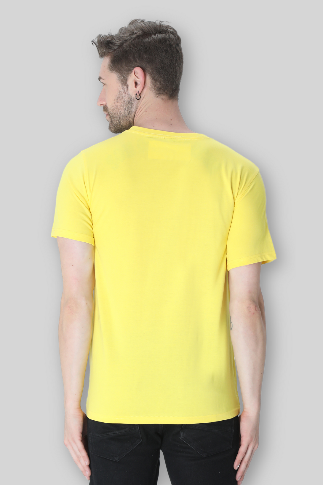 Bright Yellow T-Shirt For Men - WowWaves - 3