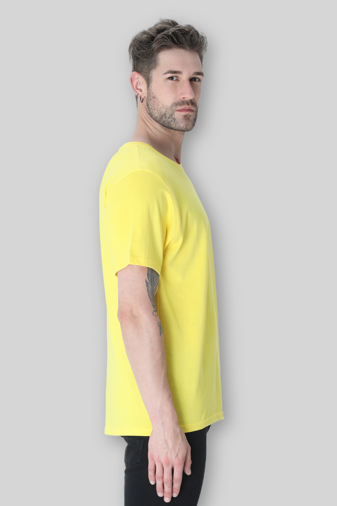 Bright Yellow T-Shirt For Men - WowWaves - 2