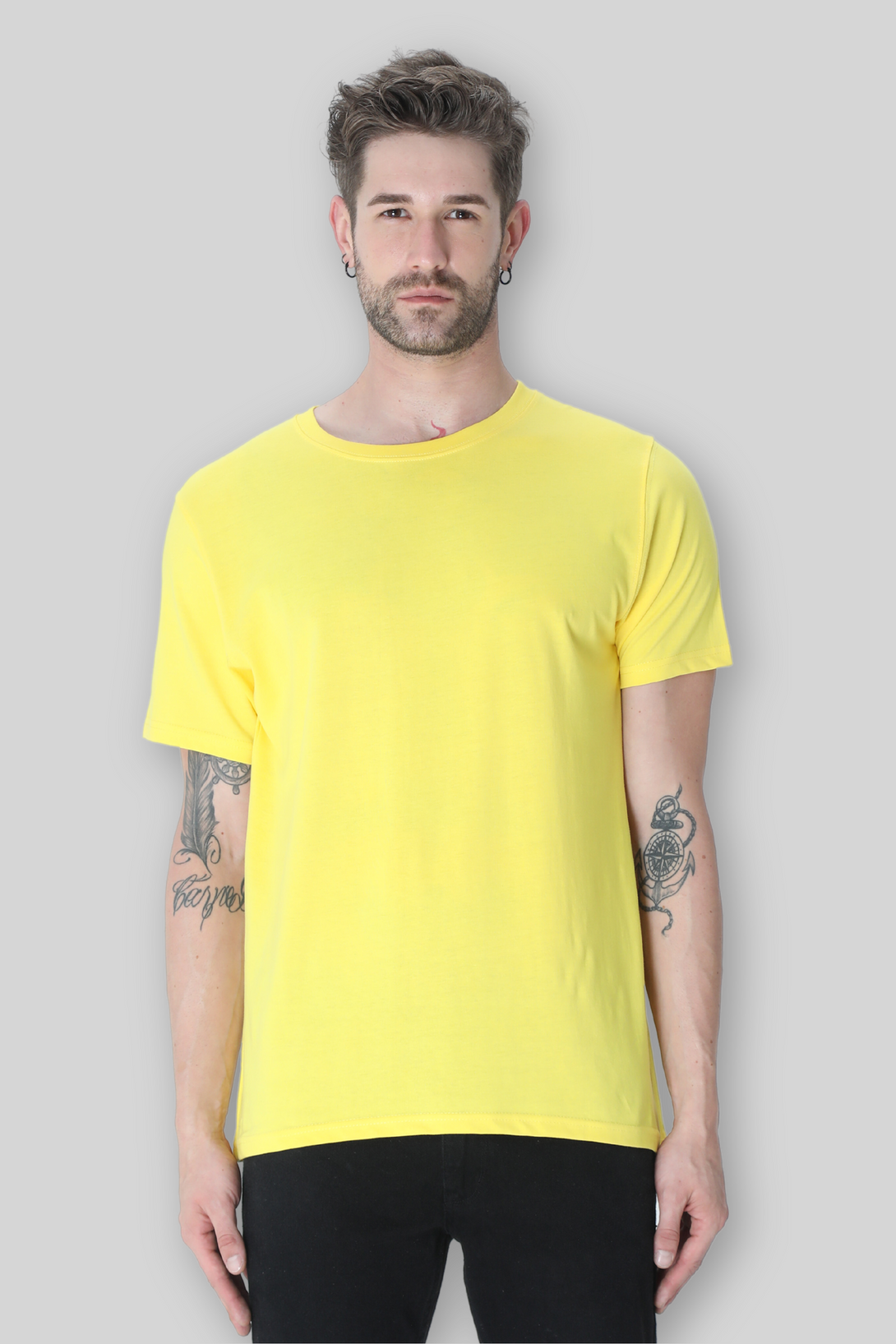 Bright Yellow T-Shirt For Men - WowWaves
