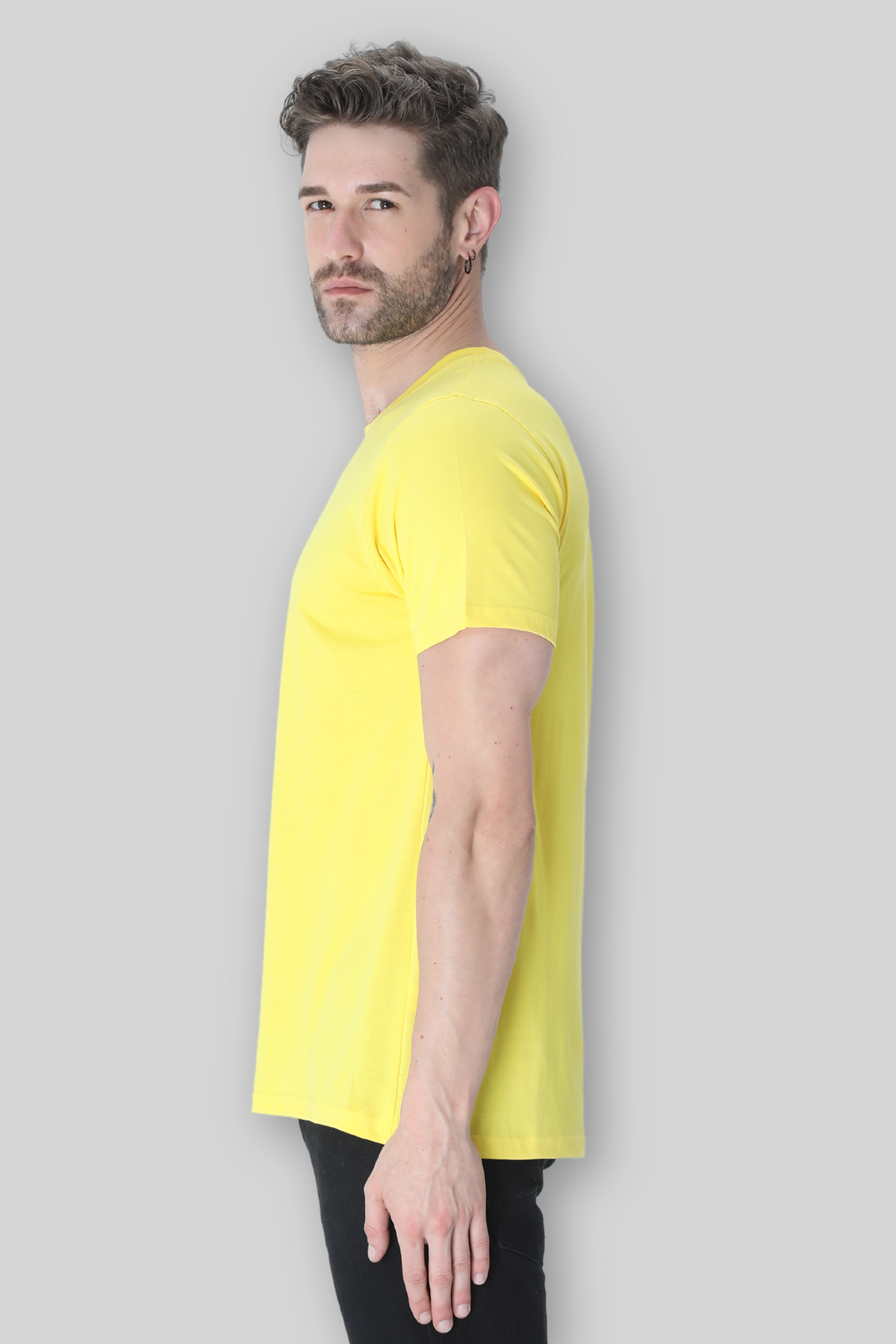 Bright Yellow T-Shirt For Men - WowWaves - 1