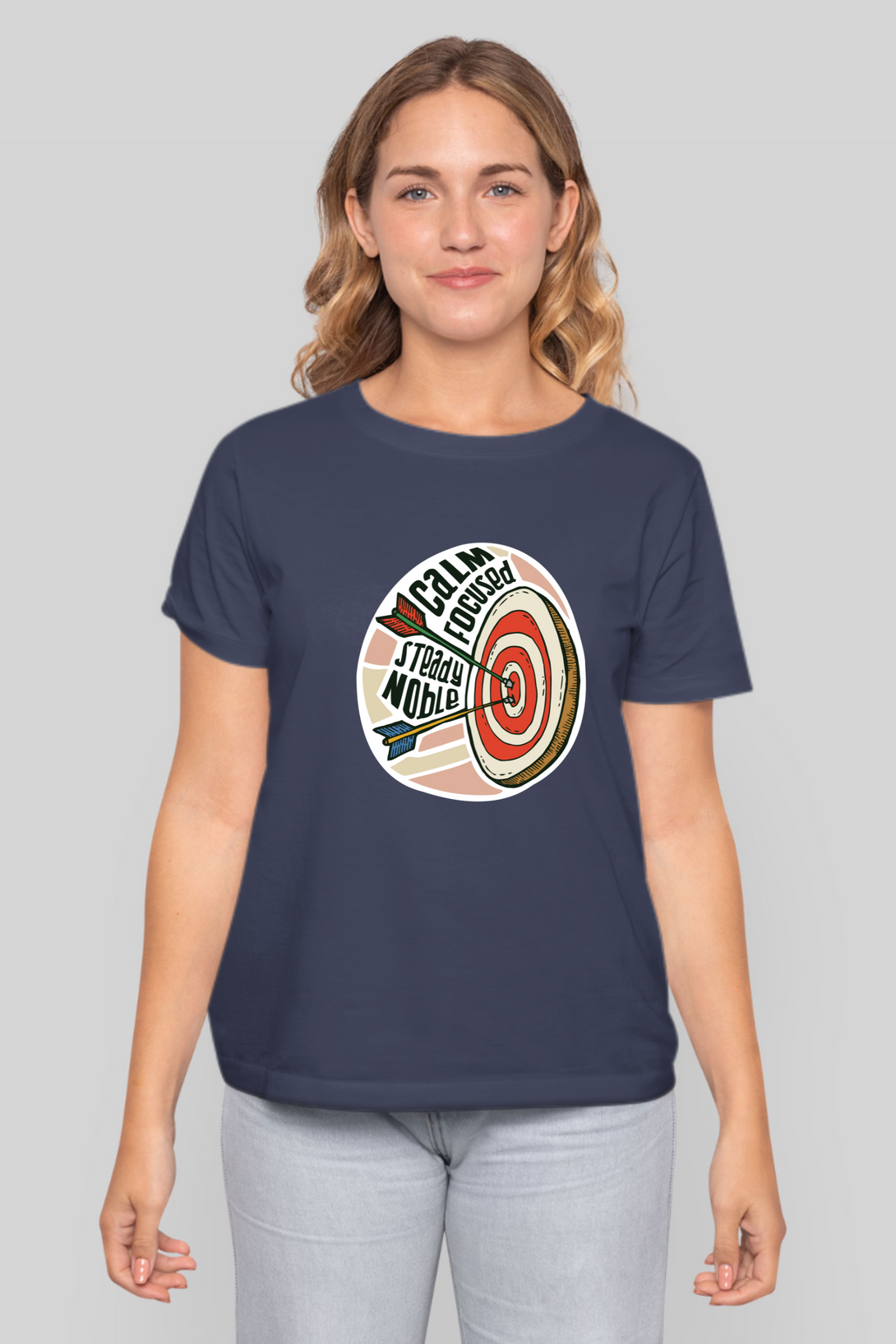 Bullseye Printed T-Shirt For Women - WowWaves - 13