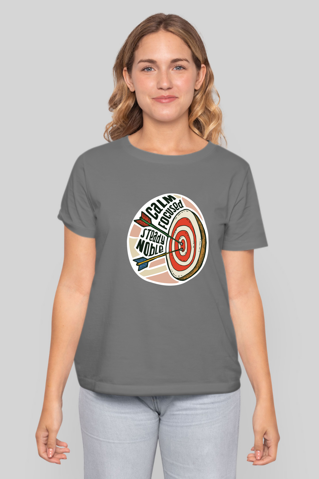 Bullseye Printed T-Shirt For Women - WowWaves - 11