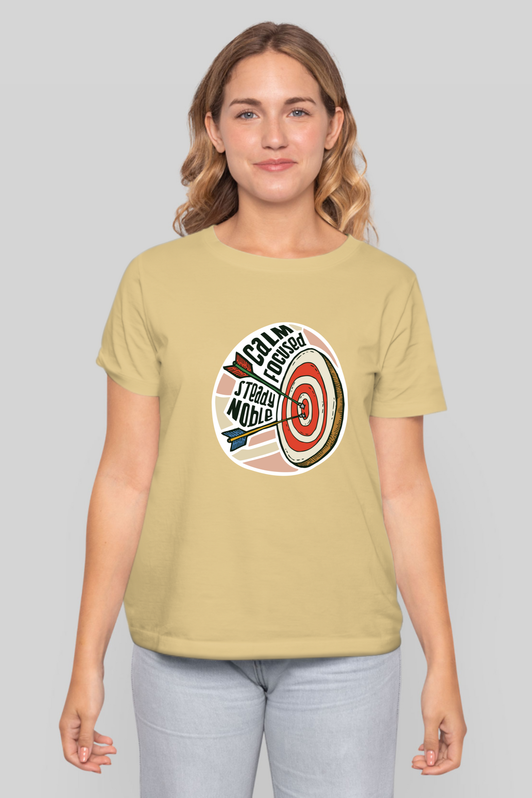 Bullseye Printed T-Shirt For Women - WowWaves - 12