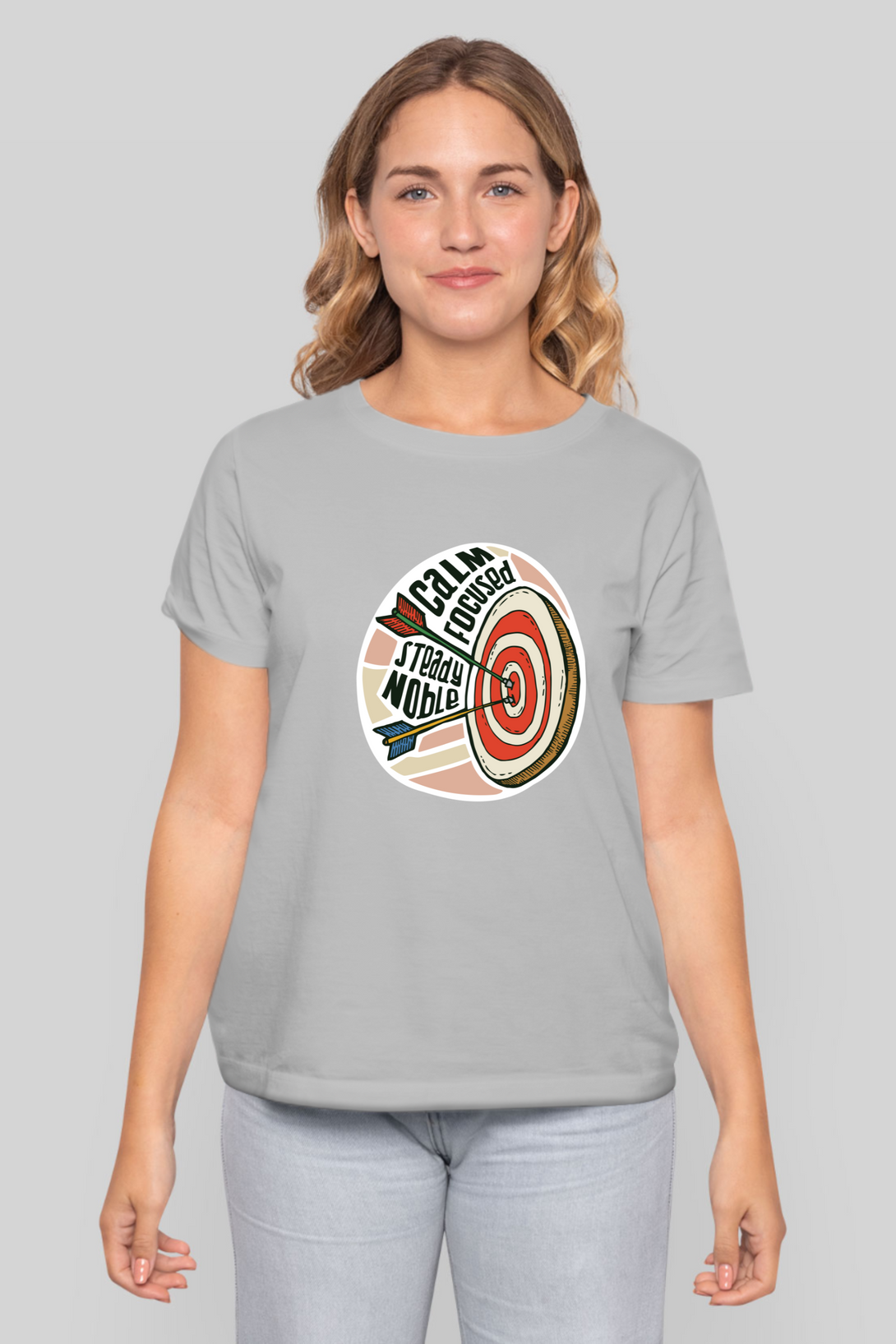 Bullseye Printed T-Shirt For Women - WowWaves - 10