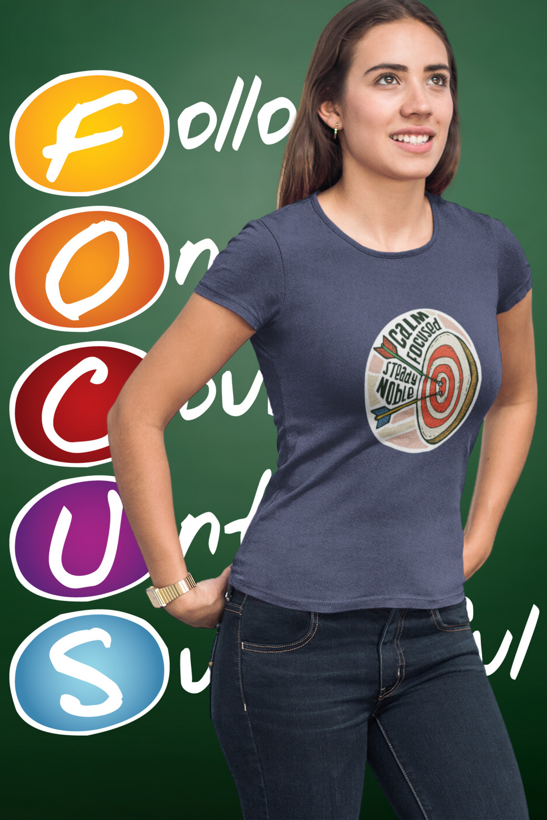 Bullseye Printed T-Shirt For Women - WowWaves - 6