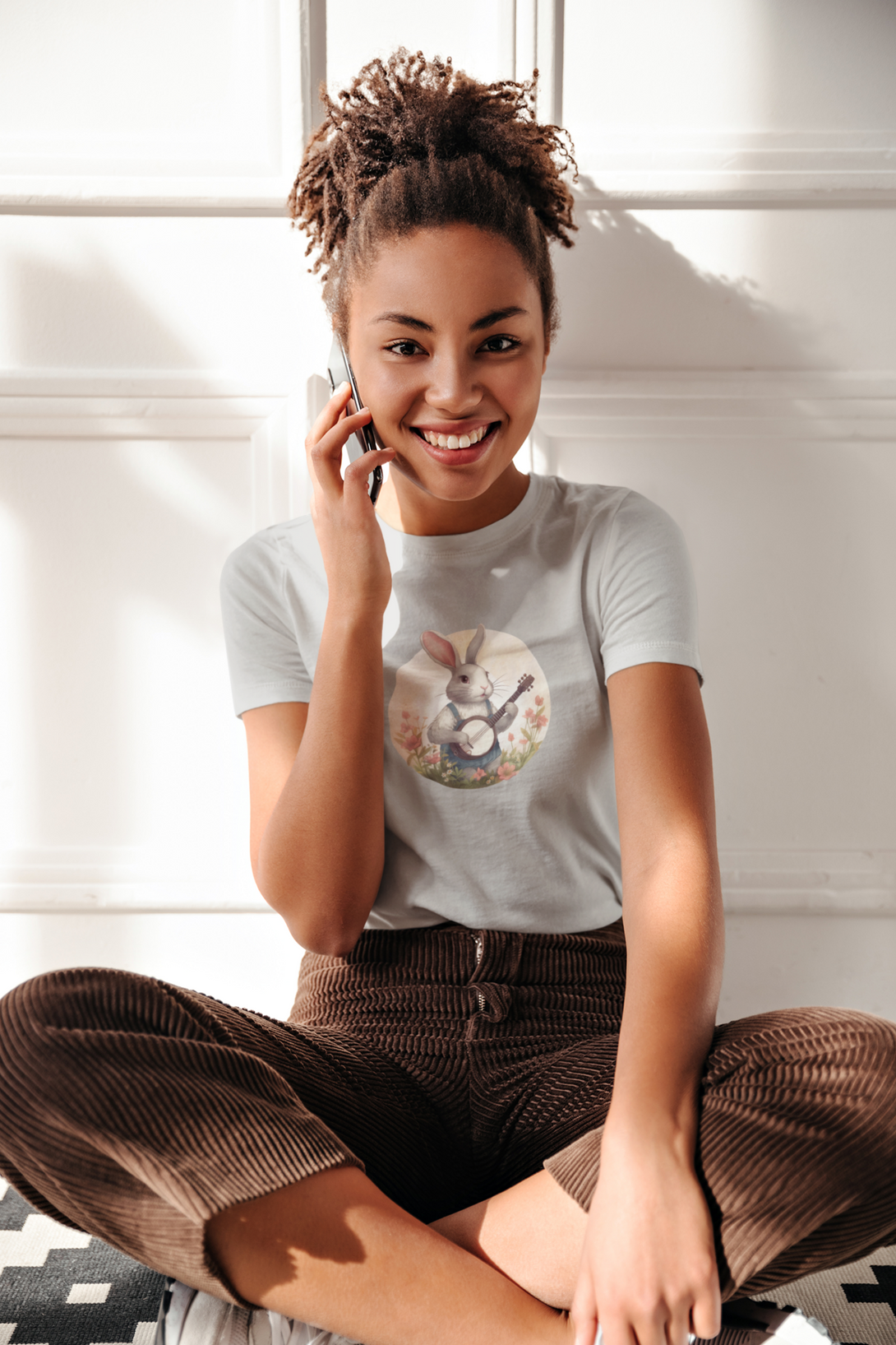 Bunny Jammin Printed T-Shirt For Women - WowWaves - 4