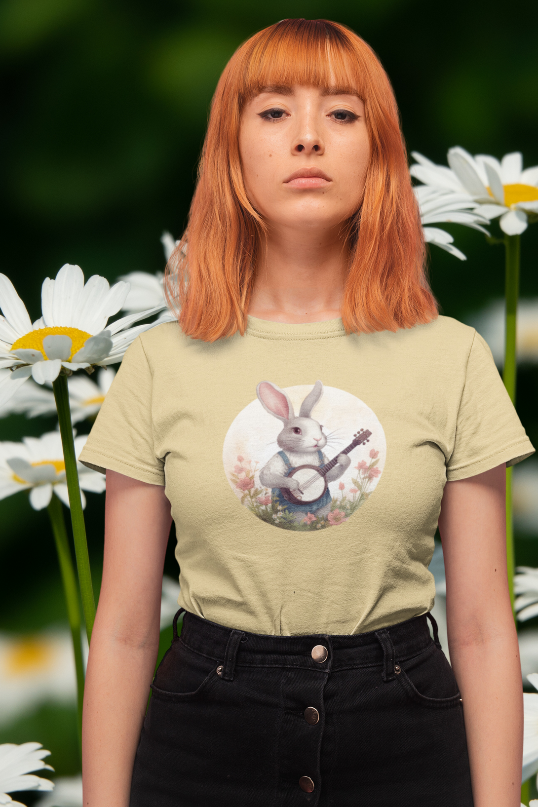 Bunny Jammin Printed T-Shirt For Women - WowWaves - 6