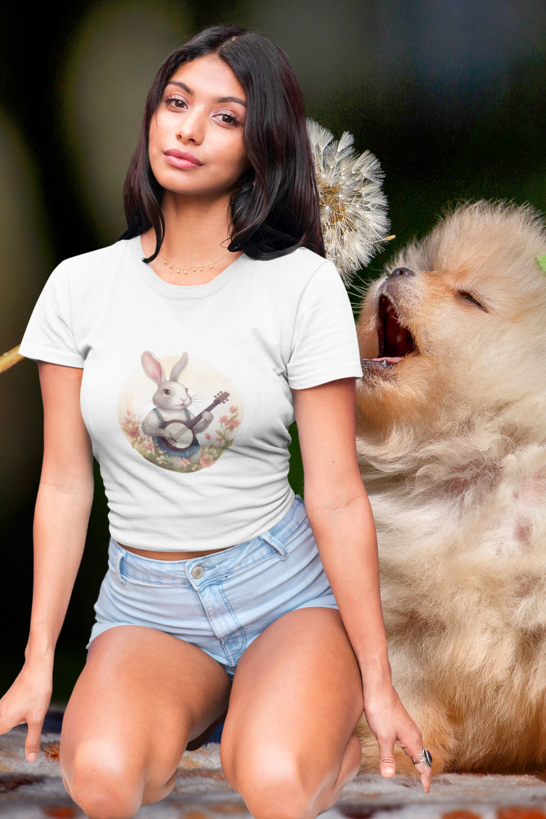 Bunny Jammin Printed T-Shirt For Women - WowWaves - 2