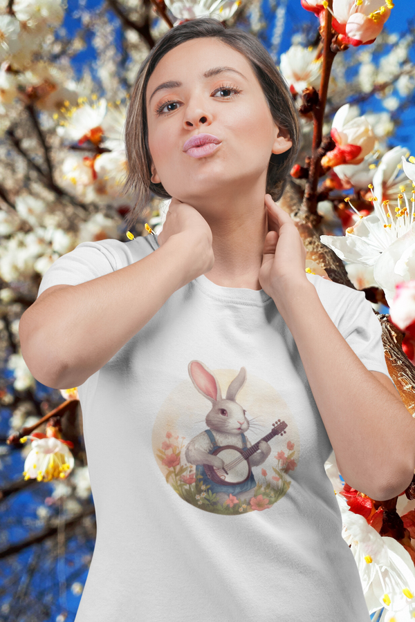 Bunny Jammin Printed T-Shirt For Women - WowWaves