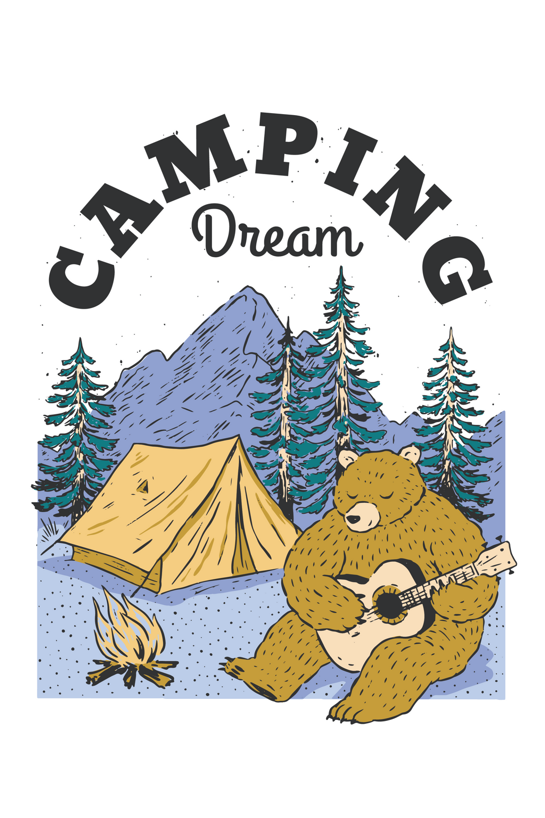 Camping Dream Printed T-Shirt For Men - WowWaves - 1