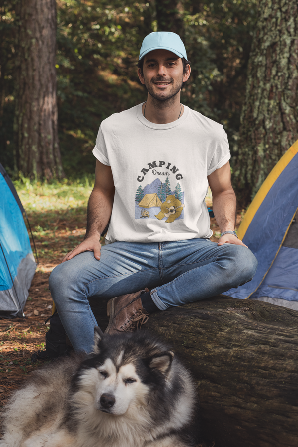 Camping Dream Printed T-Shirt For Men - WowWaves